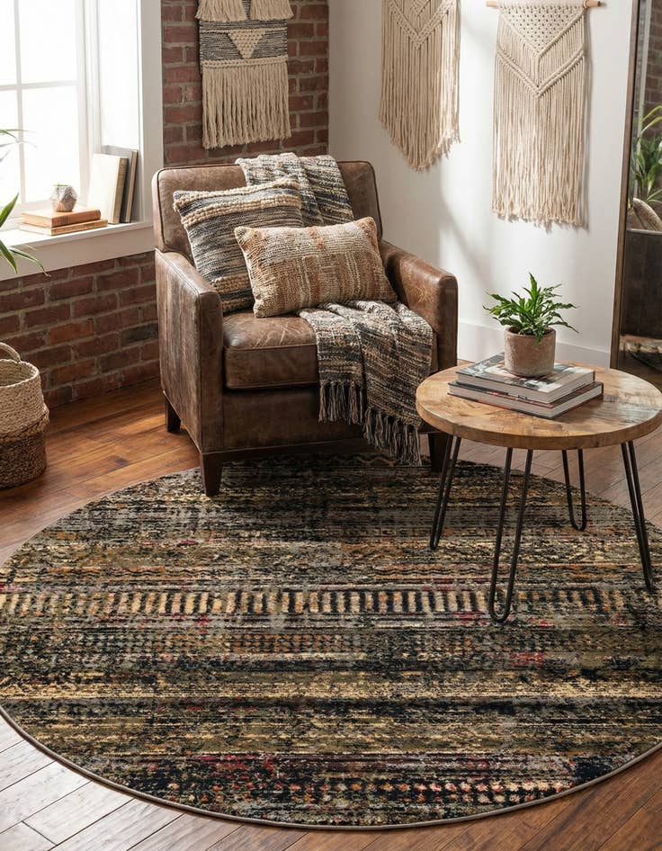 Detail image of 5' 3 x 5' 3 Saturn Round Rug