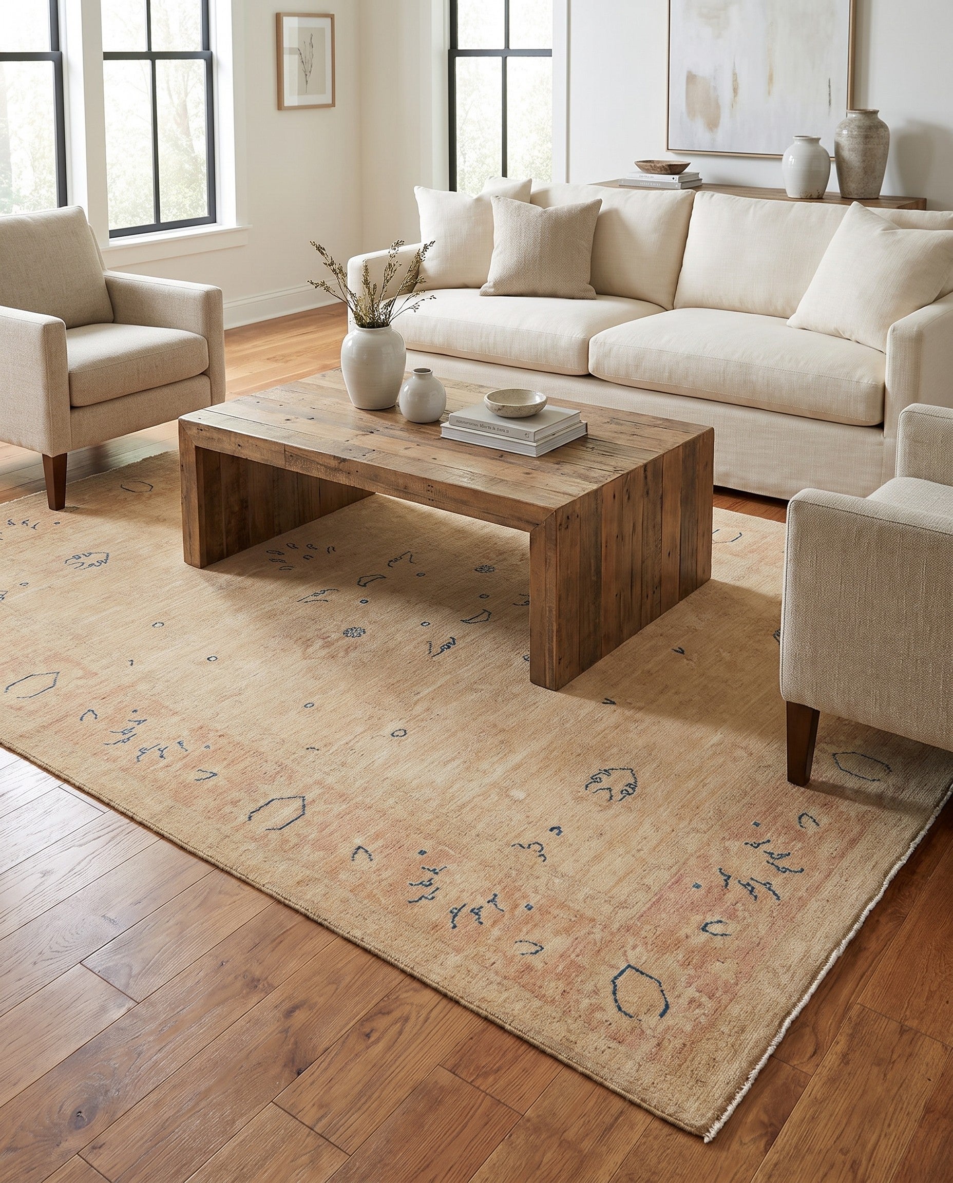 4' 10 x 6' 7 Hand Knotted Ziegler Rug