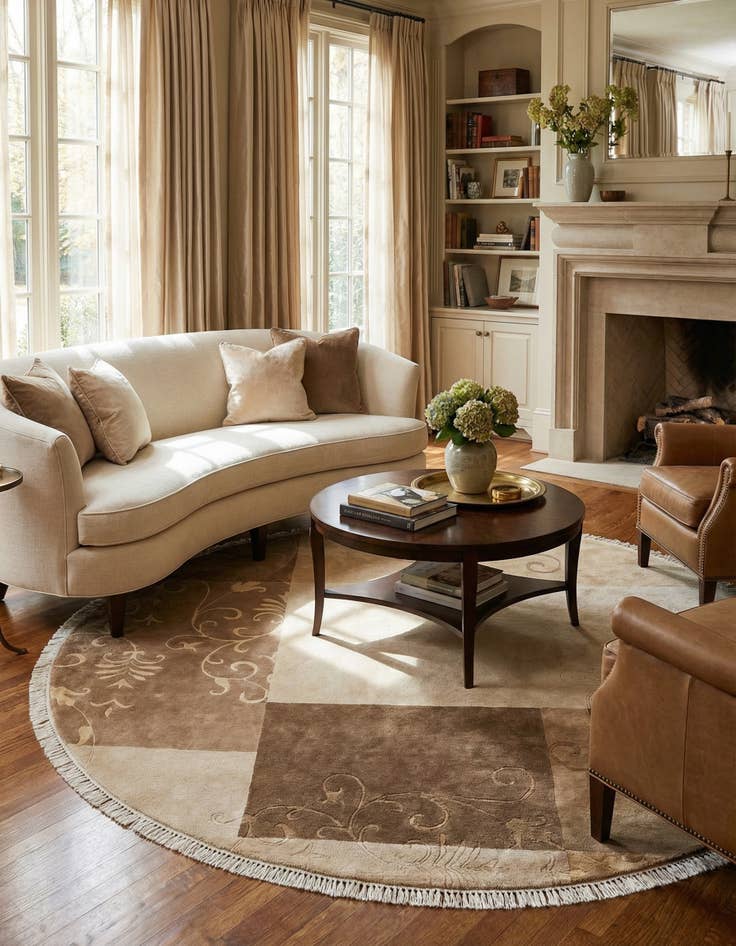 Detail image of 6' 7 x 6' 7  Hand Knotted Darya Wool Round Rug