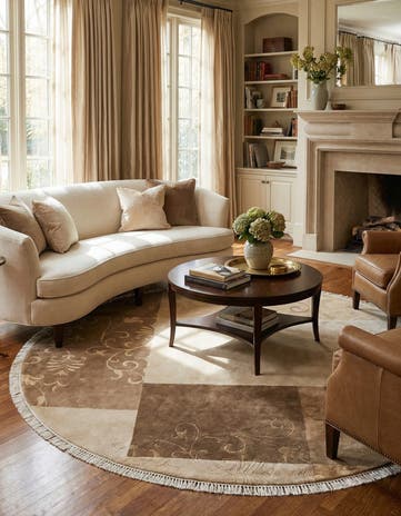 6' 7 x 6' 7 Hand Knotted Darya Wool Round Rug