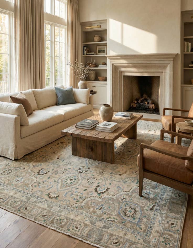 Detail image of 8' 7 x 11' 6  Hand Knotted Ultra Vintage Persian Wool Rug