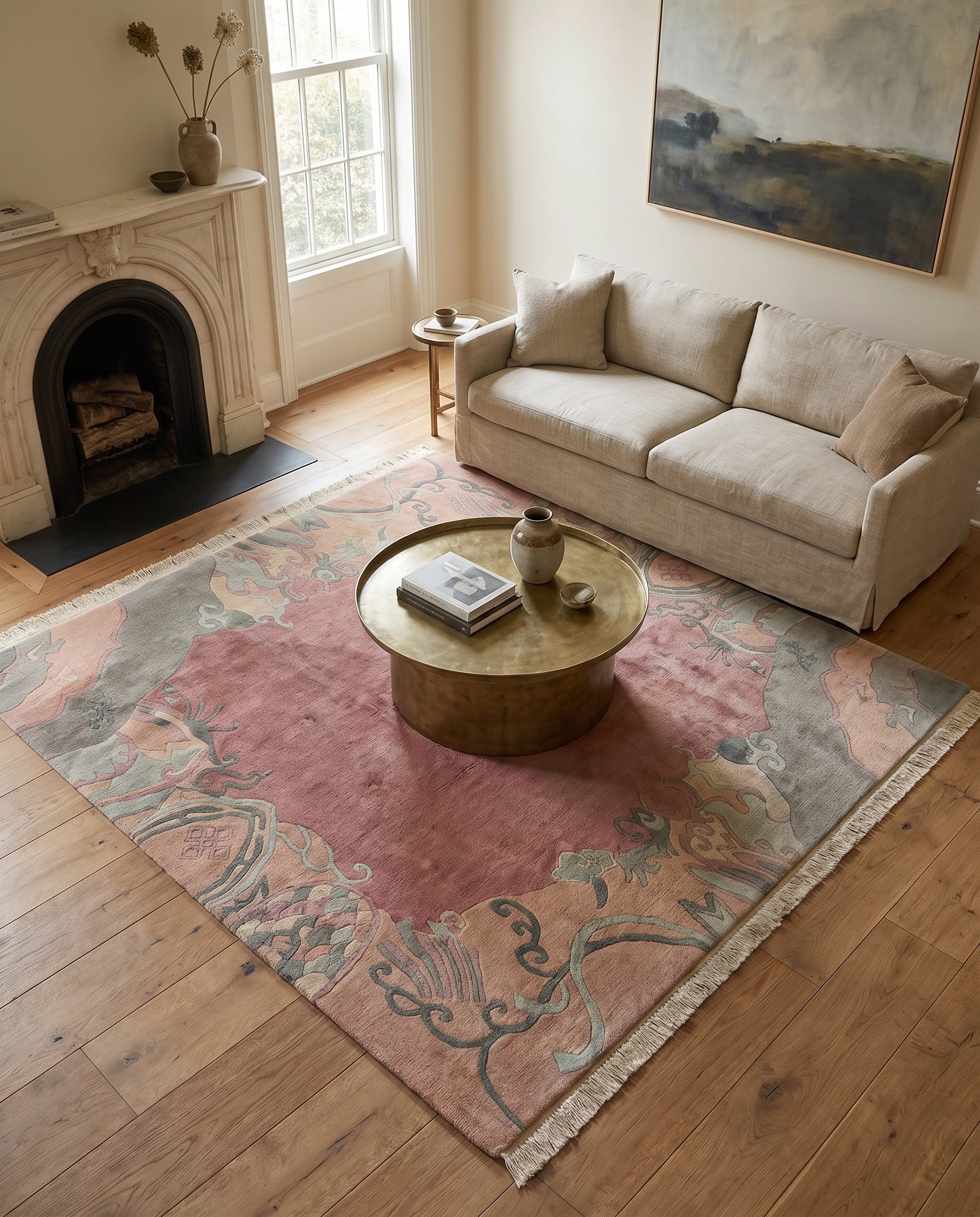 6' 7 x 6' 7 Hand Knotted Tibet Wool Square Rug
