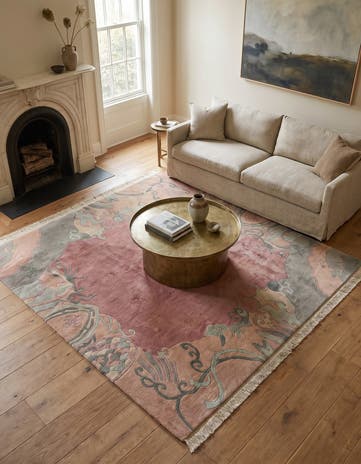 6' 7 x 6' 7 Hand Knotted Tibet Wool Square Rug