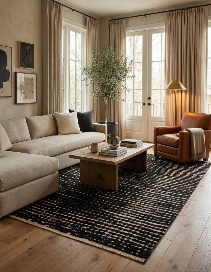 Detail image of 6' 5 x 10' 5  Hand Knotted Darya Wool Rug