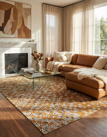 5' x 8' Cowhide Leather Rug