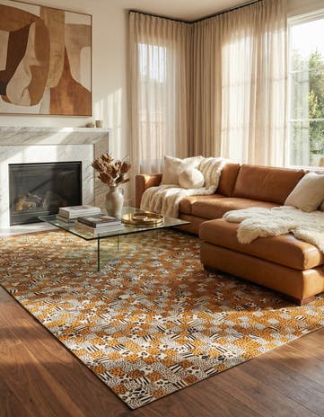 5' x 8' Cowhide Leather Rug