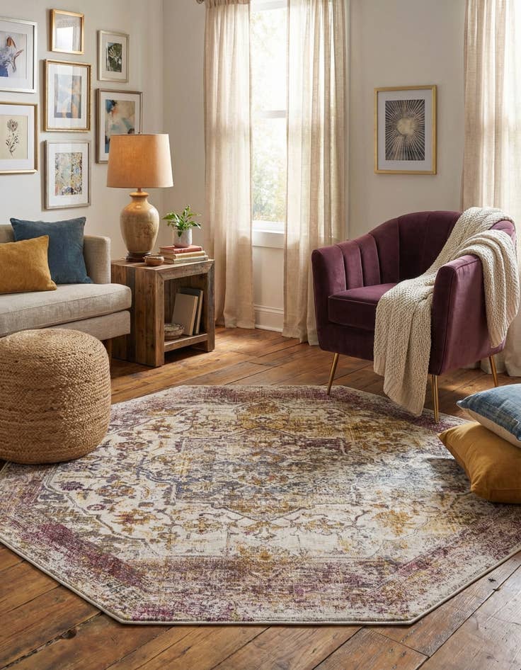 Detail image of  7' 10 x 7' 10 Deepa Octagon Rug