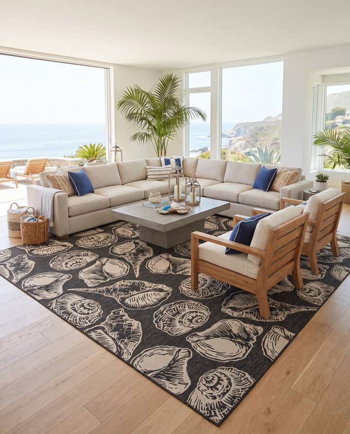 13' x 13' Easy-Clean Coastal Indoor / Outdoor Square Rug