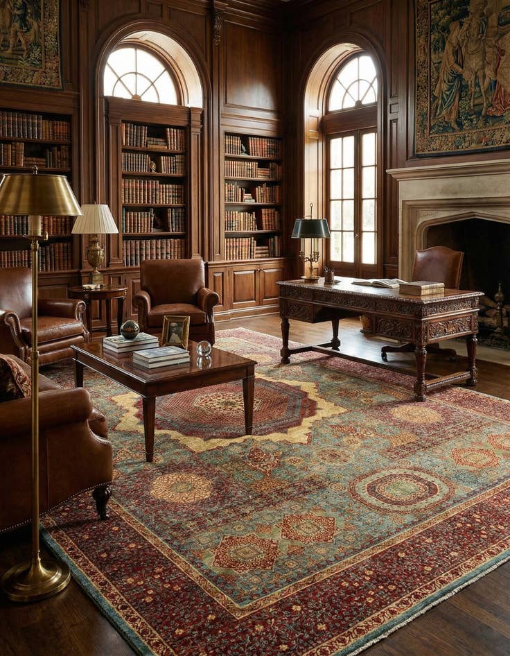 Detail image of 9' 11 x 13' 11 Mamluk Wool Rug