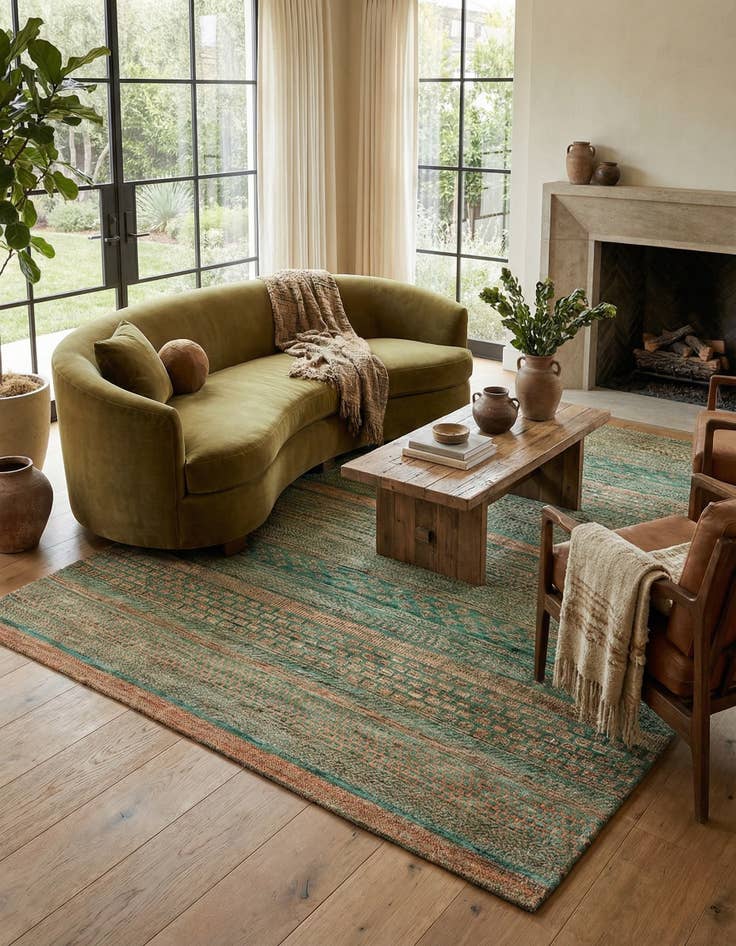 Detail image of 5' 1 x 7'  Hand Knotted Gabbeh Wool Rug