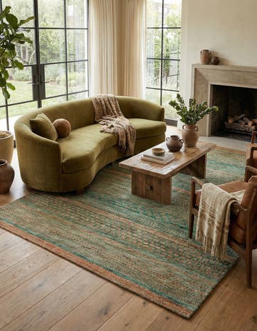 5' 1 x 7' Hand Knotted Gabbeh Wool Rug