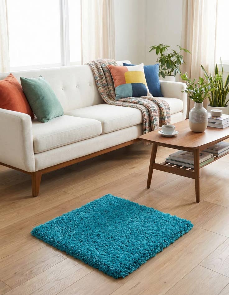 Detail image of  1' x 1' Solid Shag Sample Rug