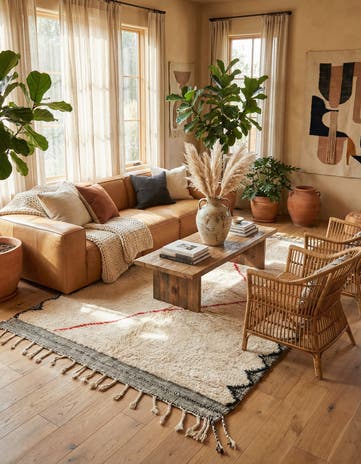 5' 3 x 8' Hand Knotted Moroccan Wool Rug