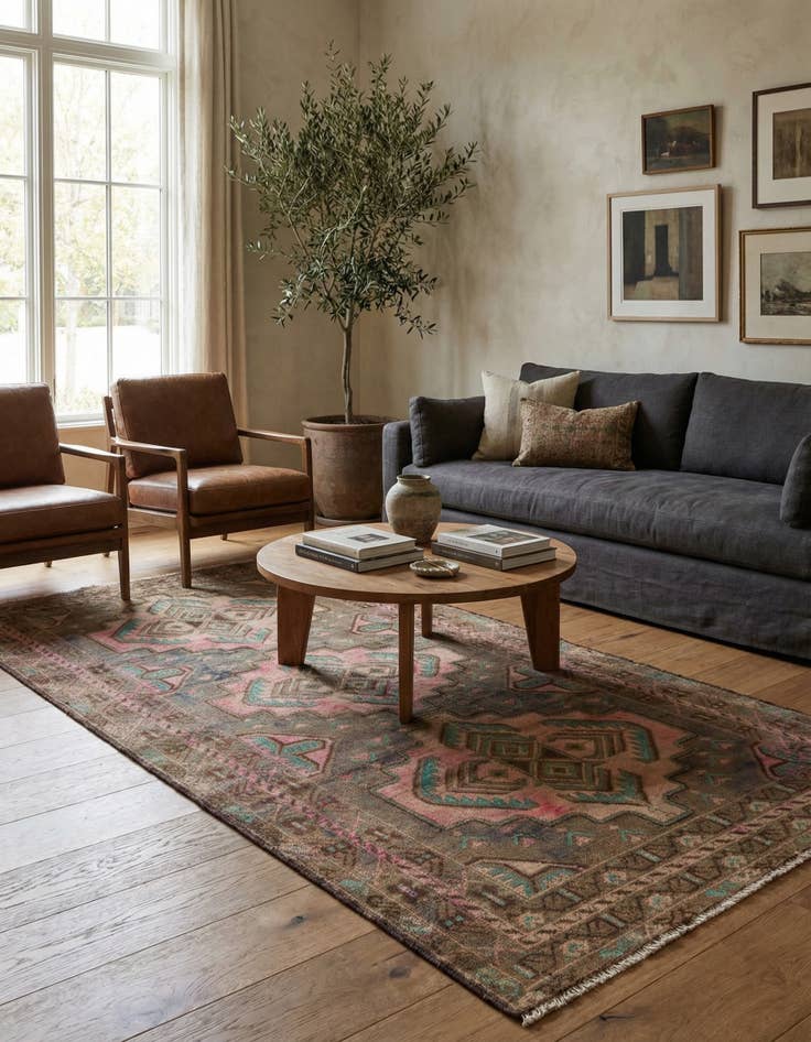 Detail image of 3' 4 x 6' 9  Hand Knotted Ultra Vintage Persian Wool Runner Rug