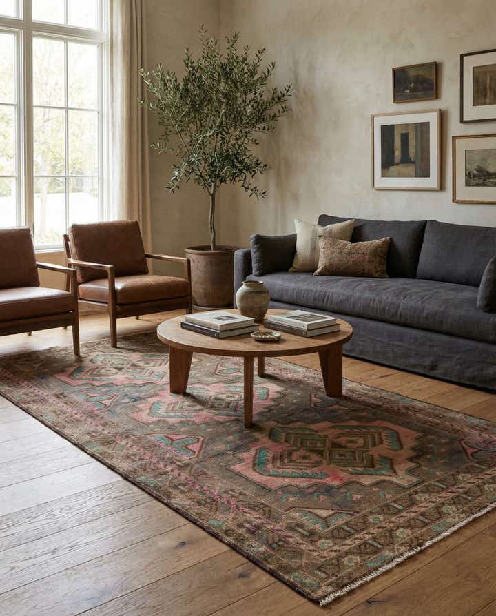 3' 4 x 6' 9 Hand Knotted Ultra Vintage Persian Wool Runner Rug