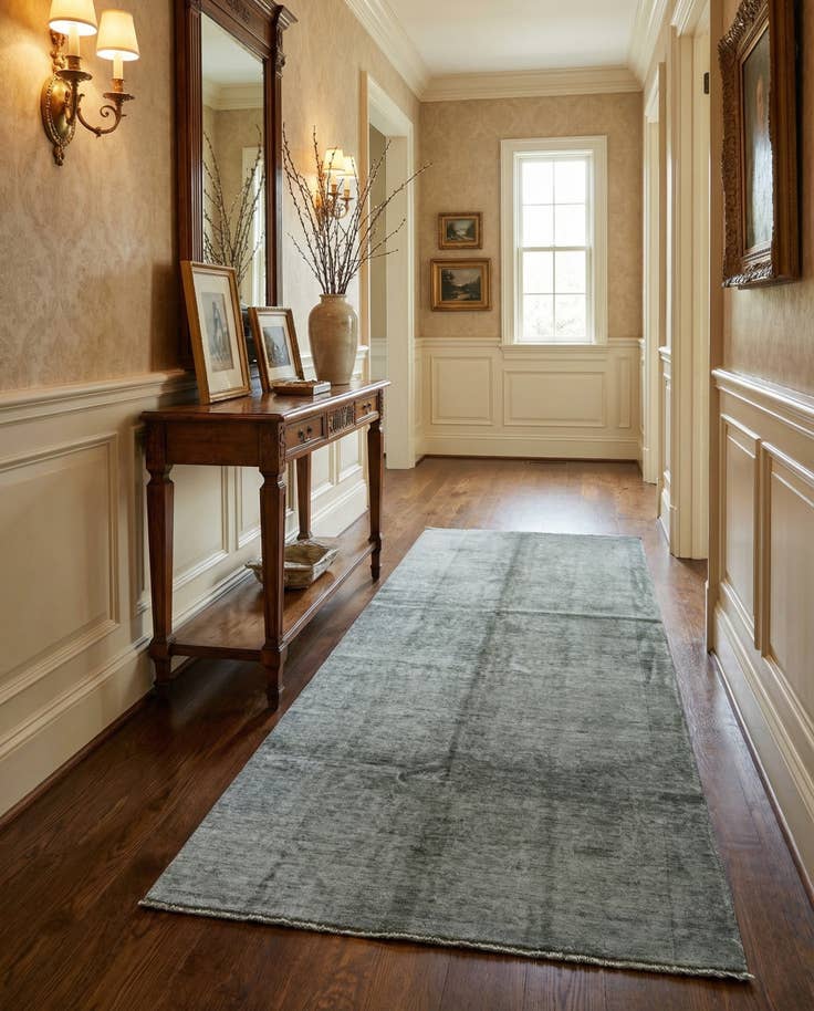 Detail image of 5' x 9' 9 Hand Knotted Over-Dyed Ziegler Runner Rug