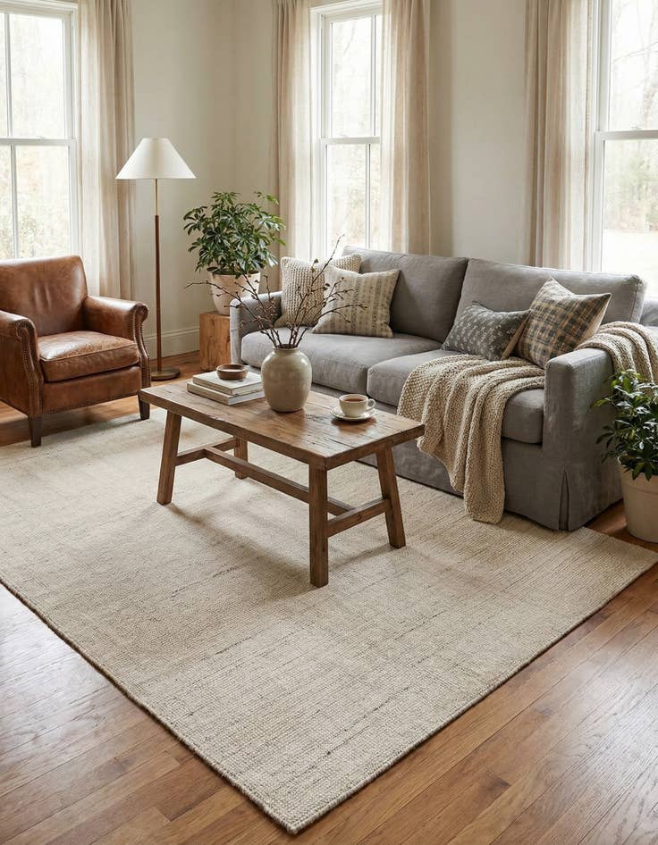 Detail image of 5' 1 x 8'  Hand Woven Jill Zarin English Manor Farmhouse Wool Rug