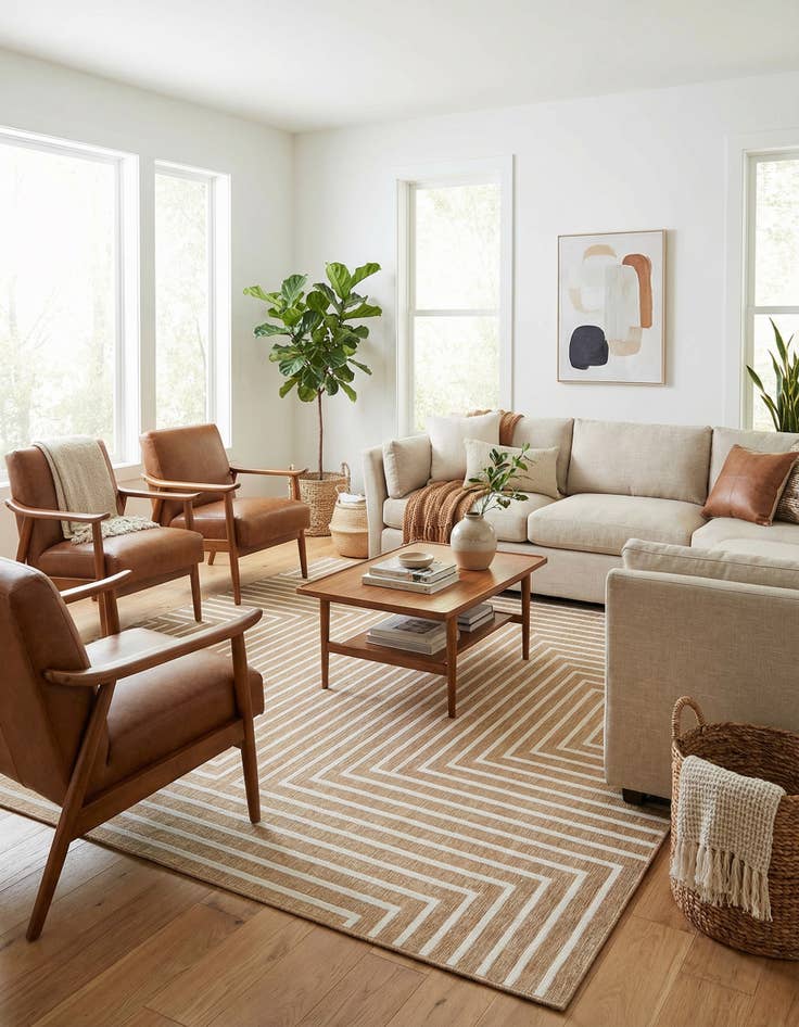 Detail image of  9' x 12'  Washable Modern Indoor / Outdoor Rug