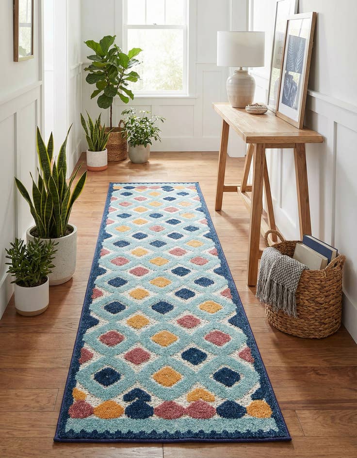 Detail image of 2' x 8'  Washable Belize Indoor / Outdoor Runner Rug