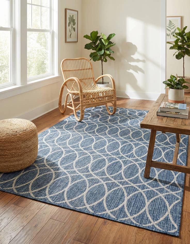 Detail image of 4' x 6'  Washable Trellis Indoor / Outdoor Rug