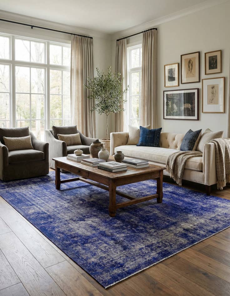 Detail image of  7' 10 x 11' 6  Hand Knotted Ultra Vintage Persian Wool Rug