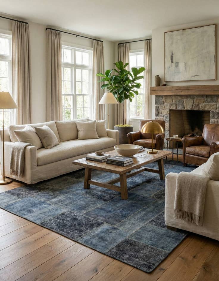 Detail image of 6' 2 x 9'  Hand Knotted Ultra Vintage Persian Wool Rug