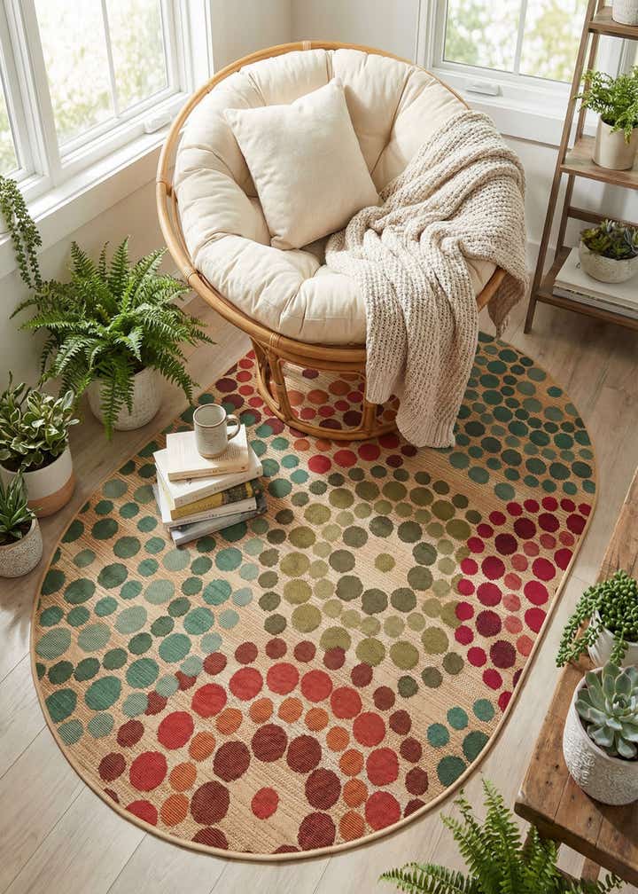 4' x 6' Easy-Clean Modern Indoor / Outdoor Oval Rug