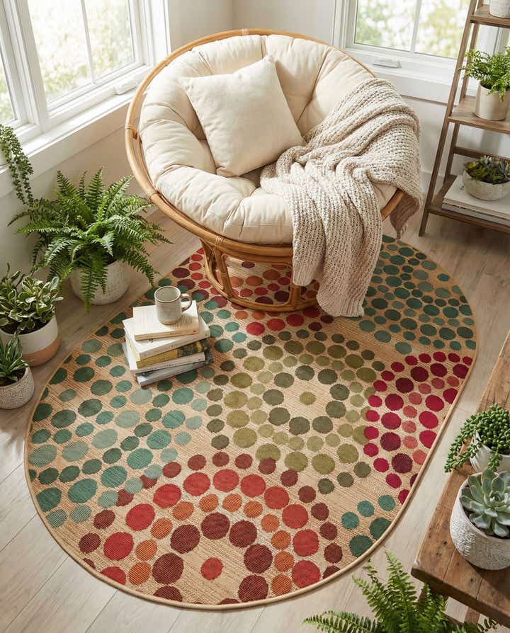 4' x 6' Easy-Clean Modern Indoor / Outdoor Oval Rug