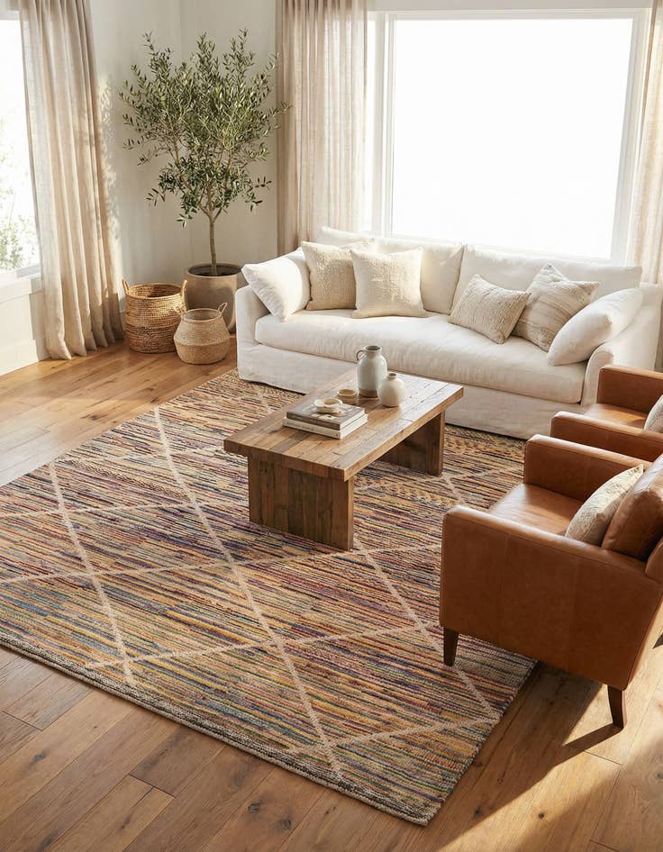 Detail image of 8' 3 x 10' 2  Hand Knotted Moroccan Wool Rug