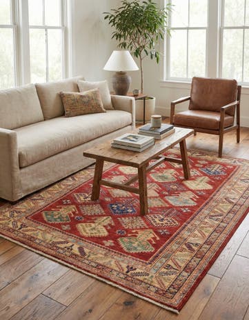 4' 10 x 6' 7 Hand Knotted Kazak Oriental Rug