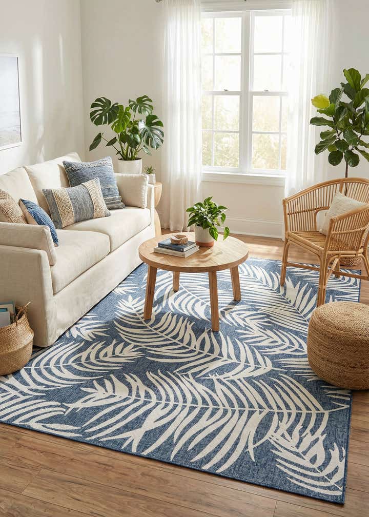 10' x 13' Easy-Clean Botanical Indoor / Outdoor Rug