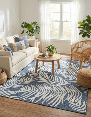 10' x 13' Easy-Clean Botanical Indoor / Outdoor Rug