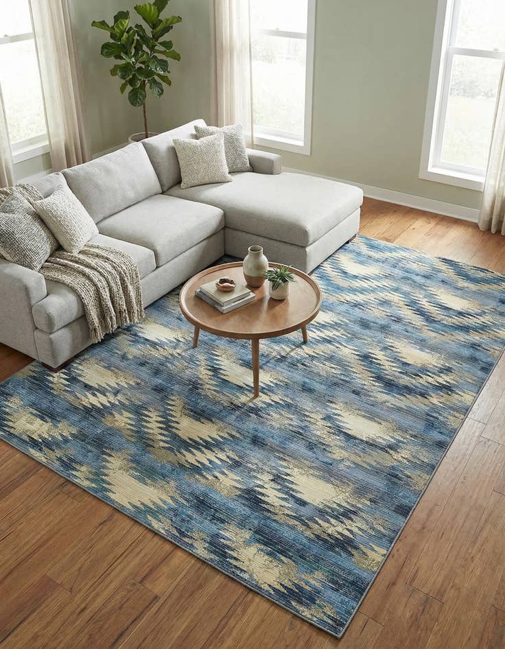 Detail image of 8' x 11' 4  Washable Modern Indoor / Outdoor Rug