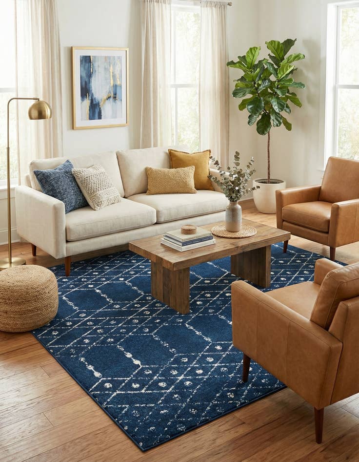 Detail image of  7' 10 x 7' 10 Paxon Trellis Square Rug