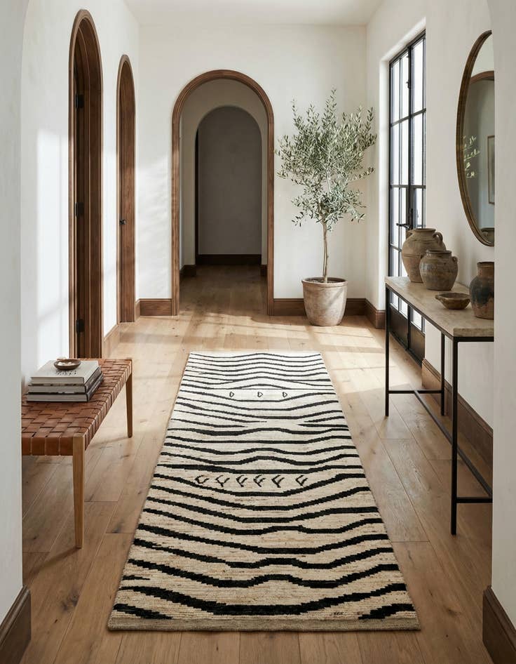 Detail image of  5' x 14'  Hand Knotted Moroccan Wool Runner Rug