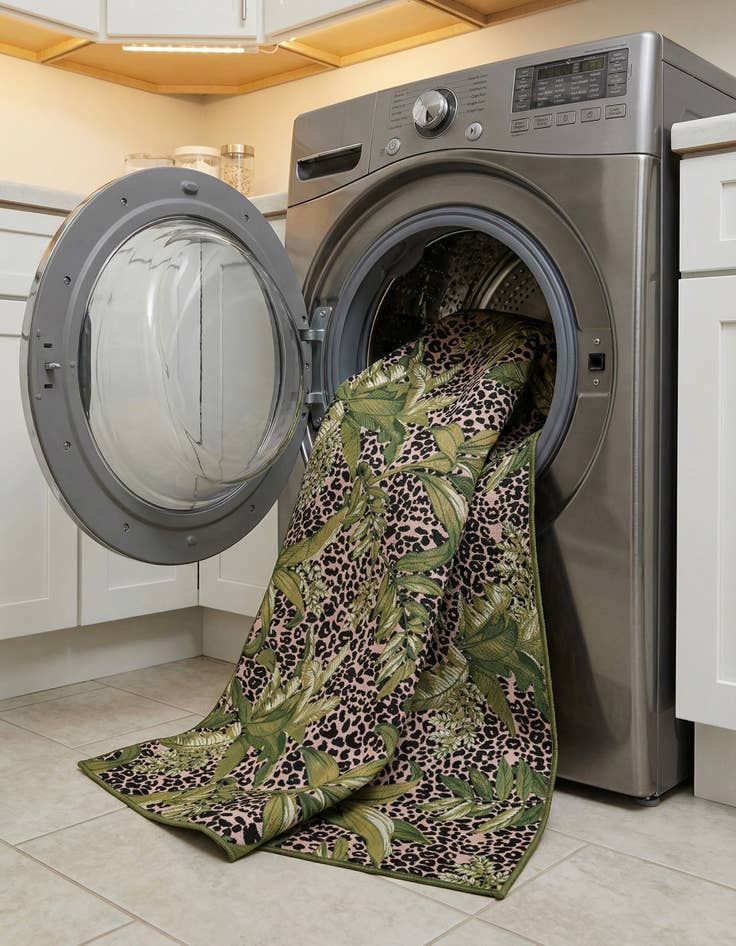 Detail image of  6' x 9'  Washable Botanical Indoor / Outdoor Rug