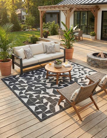 7' x 10' Easy-Clean Modern Indoor / Outdoor Rug