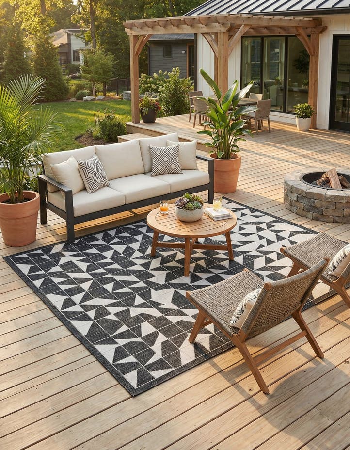 7' x 10' Easy-Clean Modern Indoor / Outdoor...