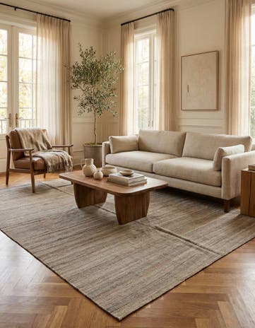 5' 2 x 7' 10 Hand Woven Kilim Modern Wool Rug