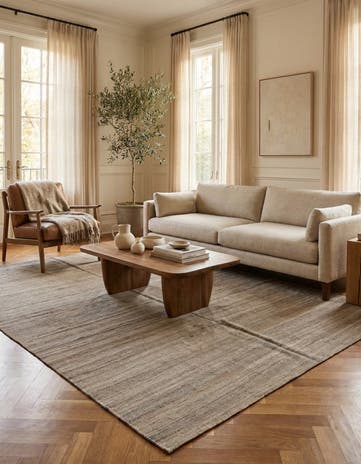 5' 2 x 7' 10 Hand Woven Kilim Modern Wool Rug