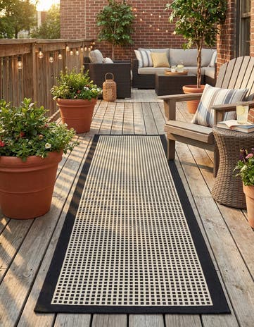 2' x 8' Easy-Clean Border Indoor / Outdoor Runner Rug