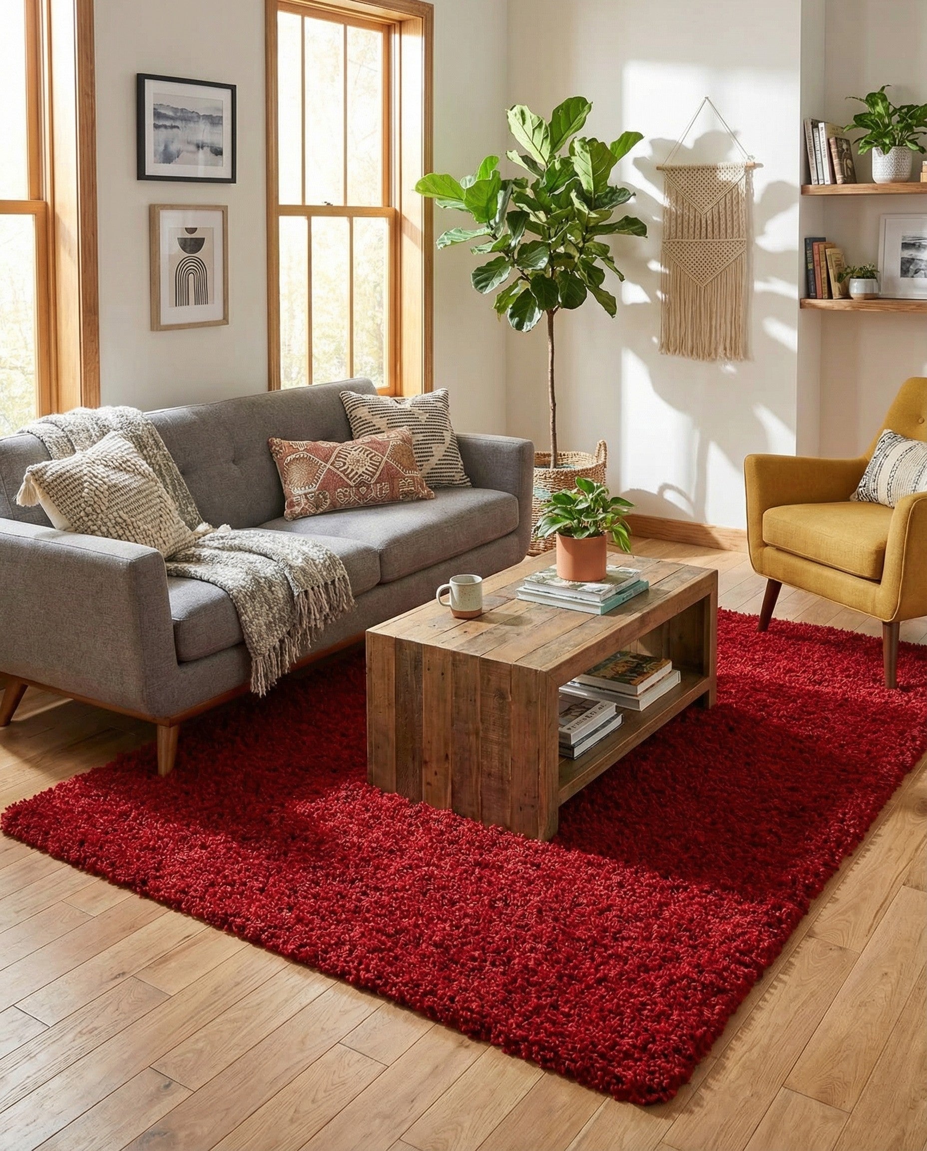  7' 10 x 10' Solid Shag Rug