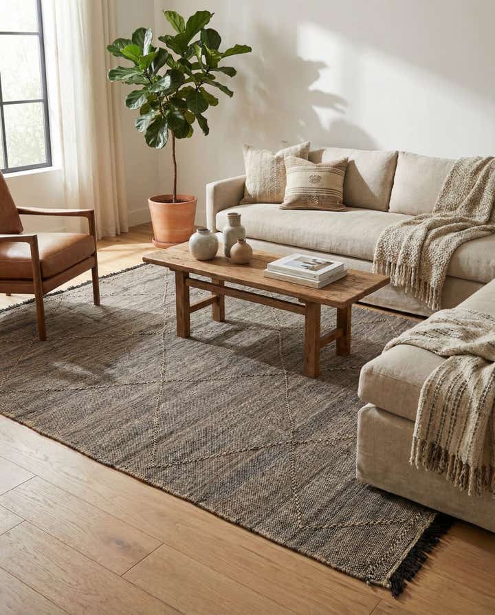 7' x 9' 7 Hand Knotted Moroccan Wool Rug