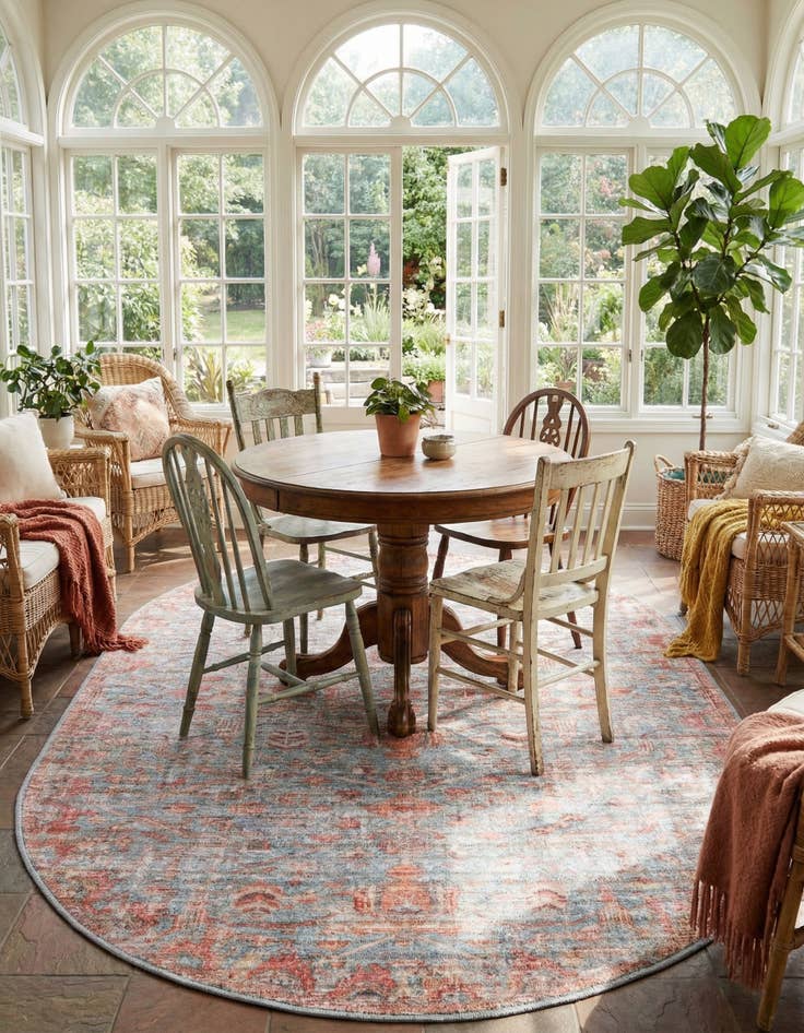 Detail image of 5' 3 x 8'  Washable Nostalgia Oval Rug