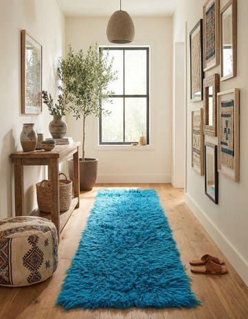 1' 9 x 9' 9 Hand Knotted Moroccan Wool Runner Rug