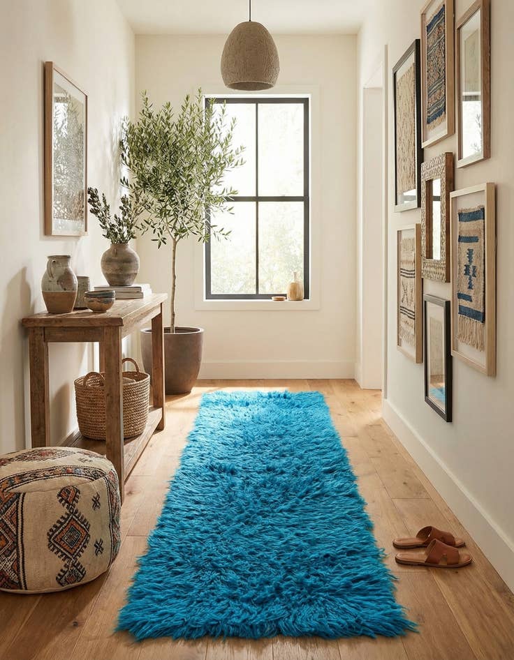 Detail image of 1' 9 x 9' 9  Hand Knotted Moroccan Wool Runner Rug