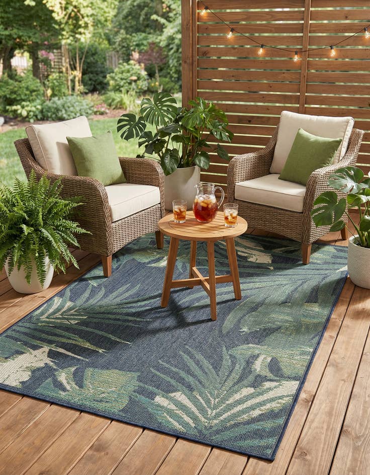 Detail image of 5' 3 x 7' 7  Washable Baja Indoor / Outdoor Rug