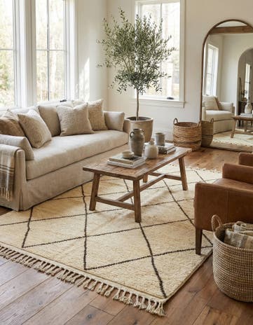 6' 5 x 9' 7 Hand Knotted Moroccan Wool Rug