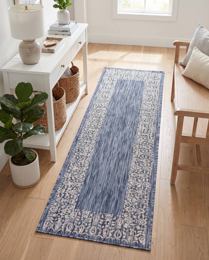 Detail image of 2' x 6' Easy-Clean Border Indoor / Outdoor Runner Rug