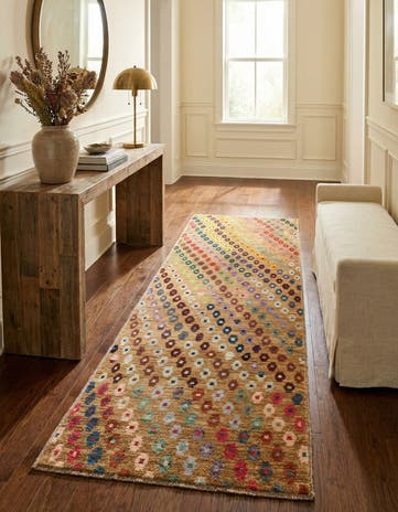 4' 4 x 12' Hand Knotted Darya Wool Runner Rug